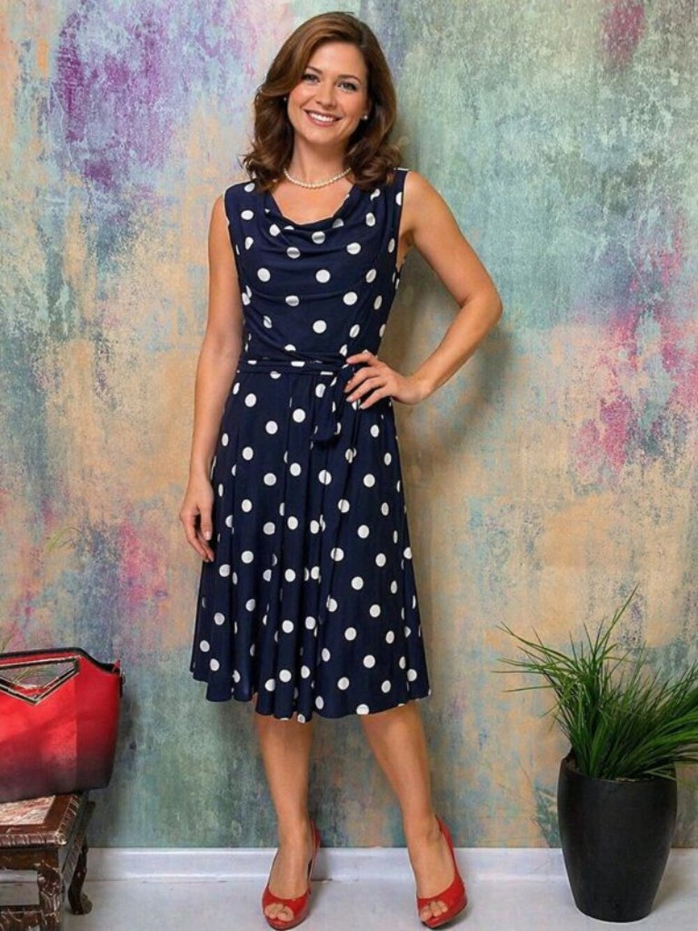 📌Lauren Ralph Lauren Timeless Polka Dots Dress